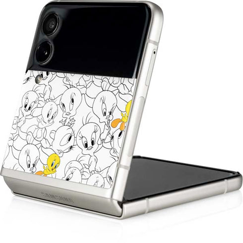 Looney Tunes Tweety Super Sized Pattern Galaxy Z Flip3 5G Skin