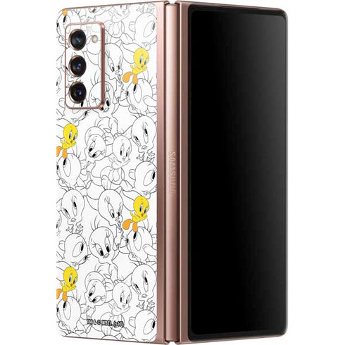 Looney Tunes Tweety Super Sized Pattern Galaxy Z Fold2 5G Skin