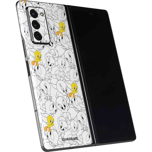Looney Tunes Tweety Super Sized Pattern Galaxy Z Fold2 5G Skin