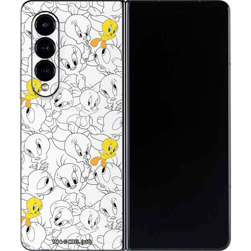 Looney Tunes Tweety Super Sized Pattern Galaxy Z Fold4 5G Skin