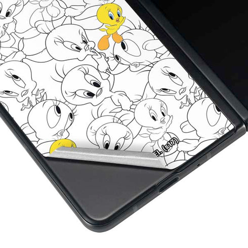 Looney Tunes Tweety Super Sized Pattern Galaxy Z Fold4 5G Skin