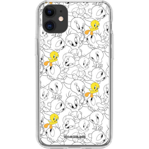 Looney Tunes Tweety Super Sized Pattern iPhone 11 Clear Case