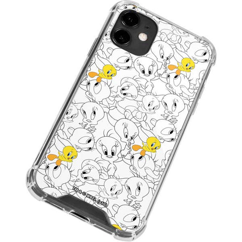 Looney Tunes Tweety Super Sized Pattern iPhone 12 Clear Case