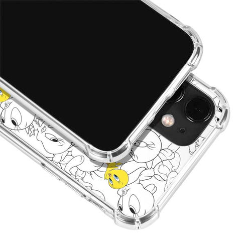Looney Tunes Tweety Super Sized Pattern iPhone 12 Mini Clear Case