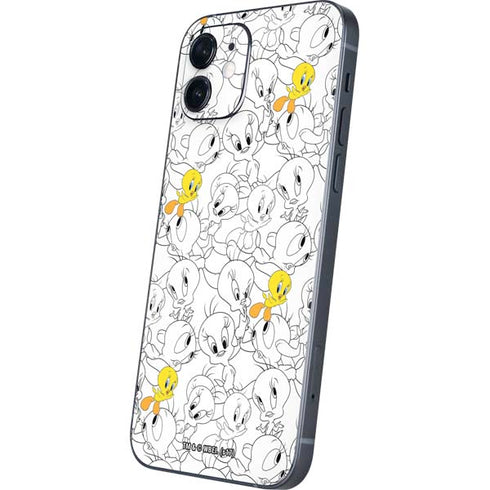 Looney Tunes Tweety Super Sized Pattern iPhone 12 Mini Skin