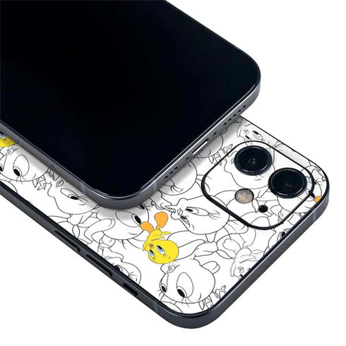 Looney Tunes Tweety Super Sized Pattern iPhone 12 Mini Skin