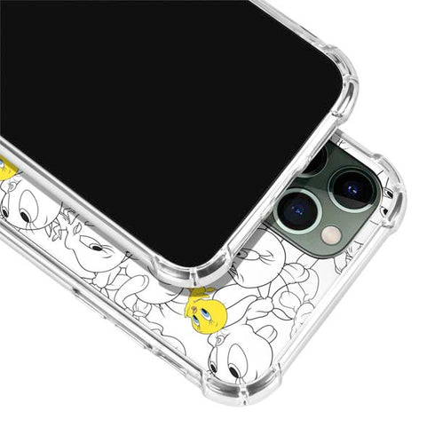 Looney Tunes Tweety Super Sized Pattern iPhone 12 Pro Clear Case