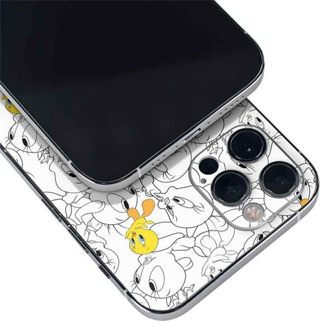 Looney Tunes Tweety Super Sized Pattern iPhone 12 Pro Skin