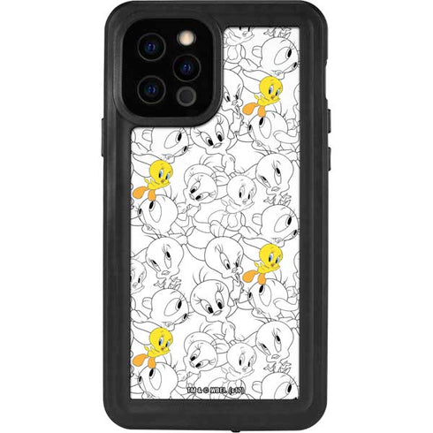 Looney Tunes Tweety Super Sized Pattern iPhone 12 Pro Waterproof Case