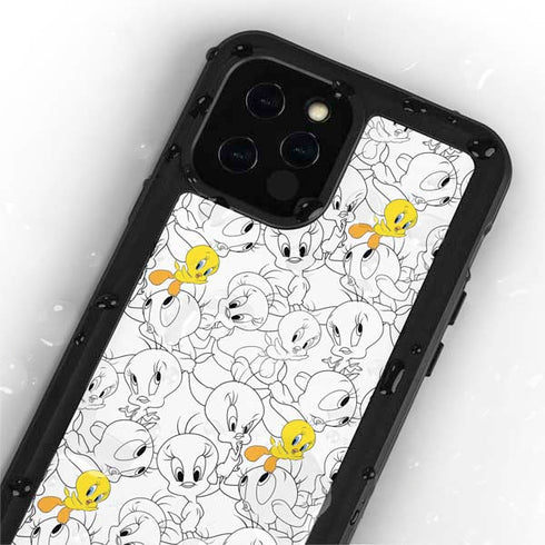 Looney Tunes Tweety Super Sized Pattern iPhone 12 Pro Waterproof Case