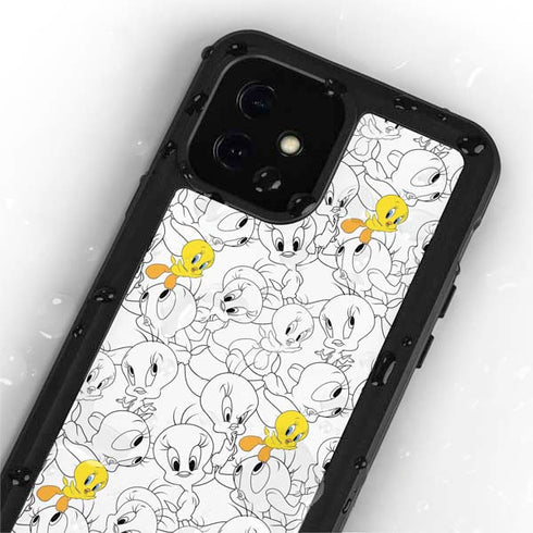 Looney Tunes Tweety Super Sized Pattern iPhone 12 Waterproof Case