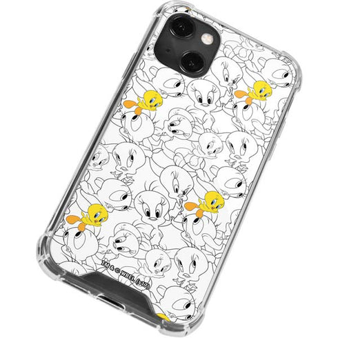 Looney Tunes Tweety Super Sized Pattern iPhone 13 Mini Clear Case