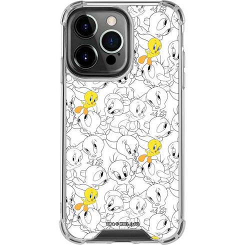 Looney Tunes Tweety Super Sized Pattern iPhone 13 Pro Clear Case