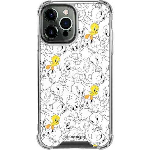 Looney Tunes Tweety Super Sized Pattern iPhone 13 Pro Max Clear Case