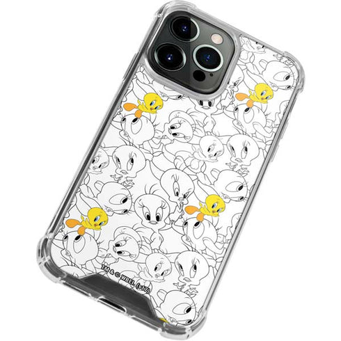 Looney Tunes Tweety Super Sized Pattern iPhone 13 Pro Max Clear Case
