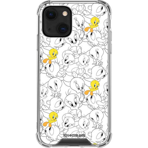 Looney Tunes Tweety Super Sized Pattern iPhone 14 Clear Case