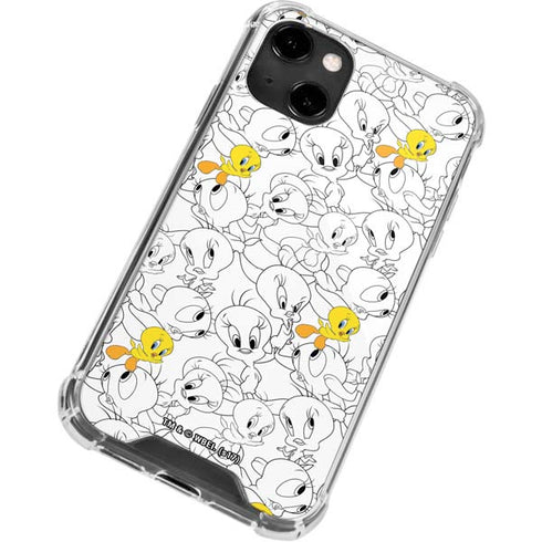 Looney Tunes Tweety Super Sized Pattern iPhone 14 Clear Case