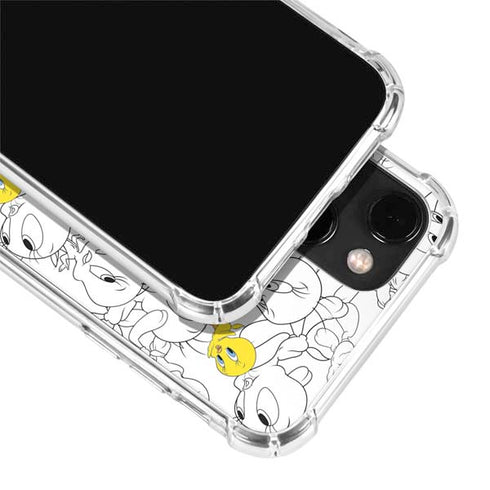 Looney Tunes Tweety Super Sized Pattern iPhone 14 Plus Clear Case