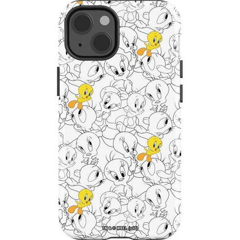 Looney Tunes Tweety Super Sized Pattern iPhone 15 Impact Case