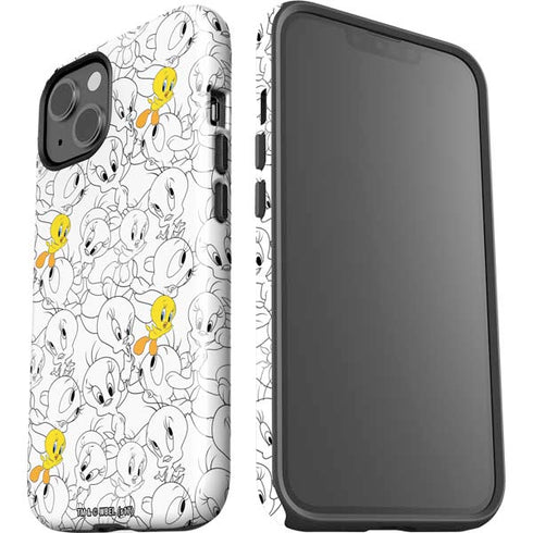 Looney Tunes Tweety Super Sized Pattern iPhone 15 Impact Case