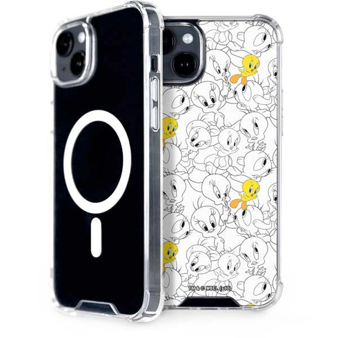 Looney Tunes Tweety Super Sized Pattern iPhone 15 Plus MagSafe Case