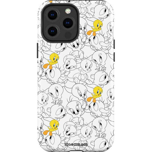 Looney Tunes Tweety Super Sized Pattern iPhone 15 Pro Max Impact Case