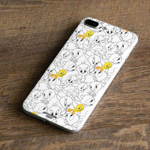 Looney Tunes Tweety Super Sized Pattern iPhone 8 Plus Skin