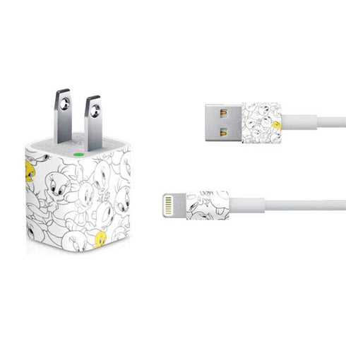 Looney Tunes Tweety Super Sized Pattern iPhone Charger (5W USB) Skin