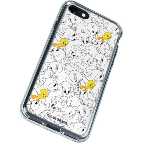 Looney Tunes Tweety Super Sized Pattern iPhone SE (2nd & 3rd Gen) Clear Case