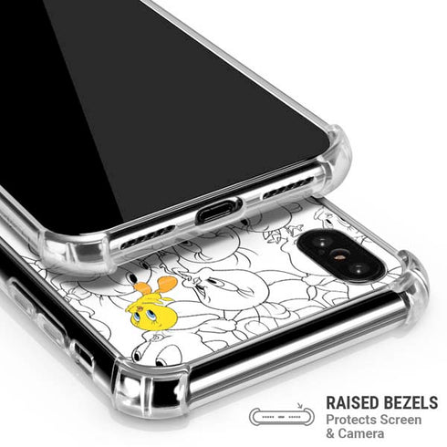 Looney Tunes Tweety Super Sized Pattern iPhone XS Max Clear Case