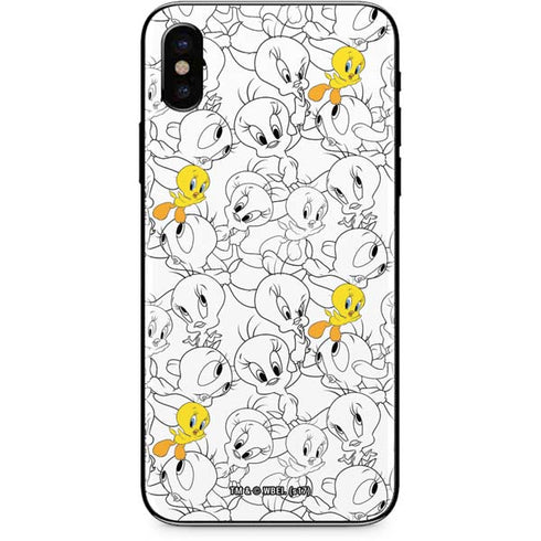 Looney Tunes Tweety Super Sized Pattern iPhone XS Skin