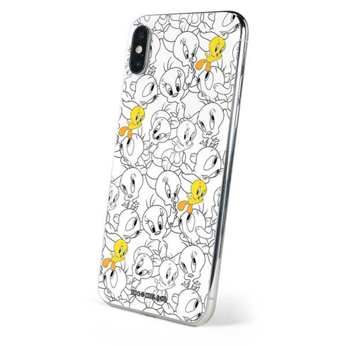 Looney Tunes Tweety Super Sized Pattern iPhone XS Skin