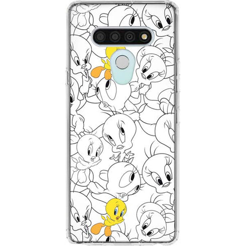 Looney Tunes Tweety Super Sized Pattern LG Stylo 6 Clear Case