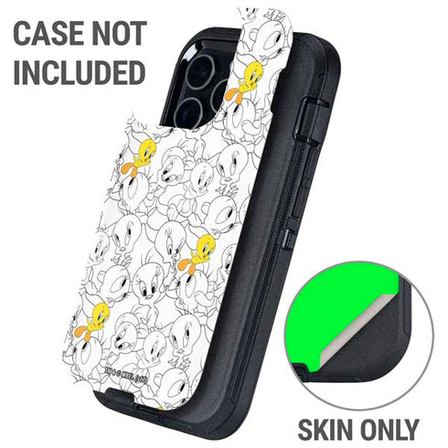 Looney Tunes Tweety Super Sized Pattern Otterbox Defender iPhone Skin