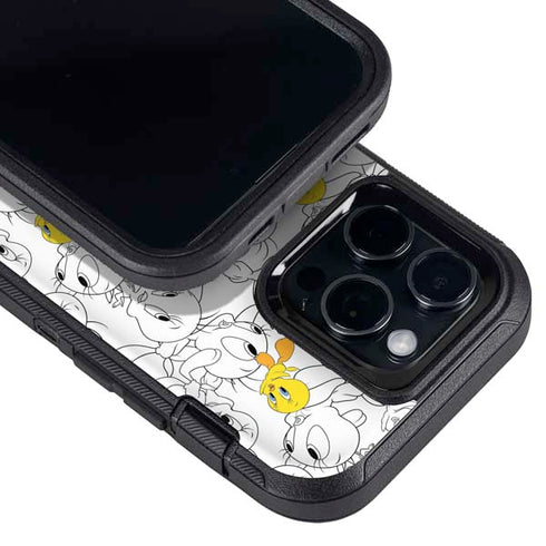Looney Tunes Tweety Super Sized Pattern Otterbox Defender iPhone Skin