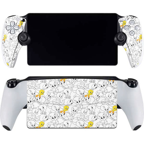 Looney Tunes Tweety Super Sized Pattern PlayStation Portal Remote Player Skin