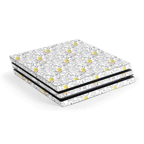 Looney Tunes Tweety Super Sized Pattern PS4 Pro Console Skin