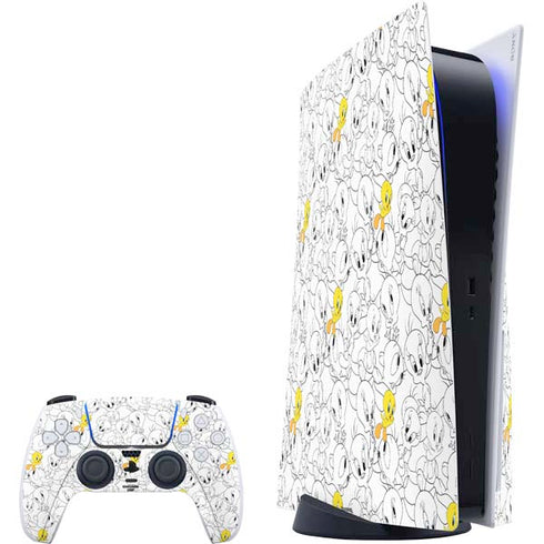 Looney Tunes Tweety Super Sized Pattern PS5 Bundle Skin