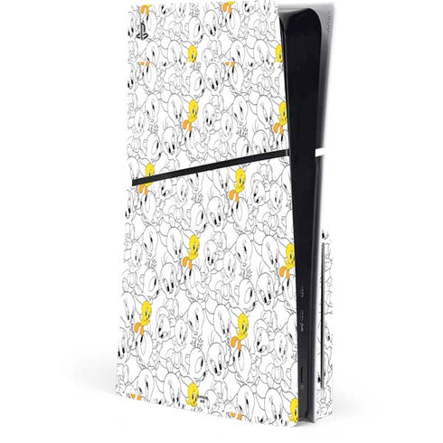 Looney Tunes Tweety Super Sized Pattern PS5 Slim Disk Console Skin
