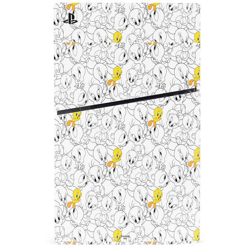 Looney Tunes Tweety Super Sized Pattern PS5 Slim Digital Edition Bundle Skin