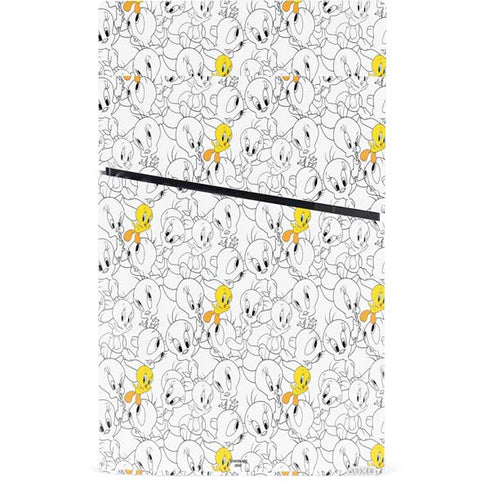 Looney Tunes Tweety Super Sized Pattern PS5 Slim Digital Edition Console Skin