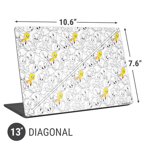 Looney Tunes Tweety Super Sized Pattern Universal Laptop 13in (10.6 x 7.6in) Skin