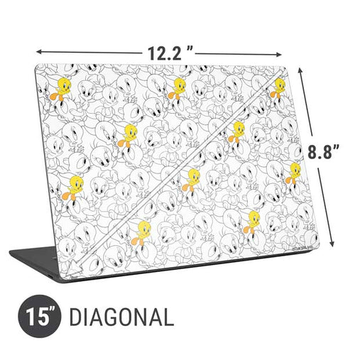 Looney Tunes Tweety Super Sized Pattern Universal Laptop 15in (12.2 x 8.8in) Skin