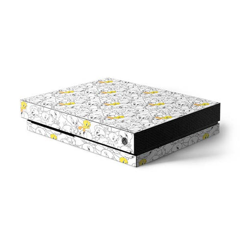 Looney Tunes Tweety Super Sized Pattern Xbox One X Console Skin