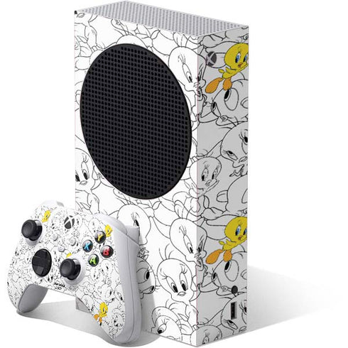 Looney Tunes Tweety Super Sized Pattern Xbox Series S Skins