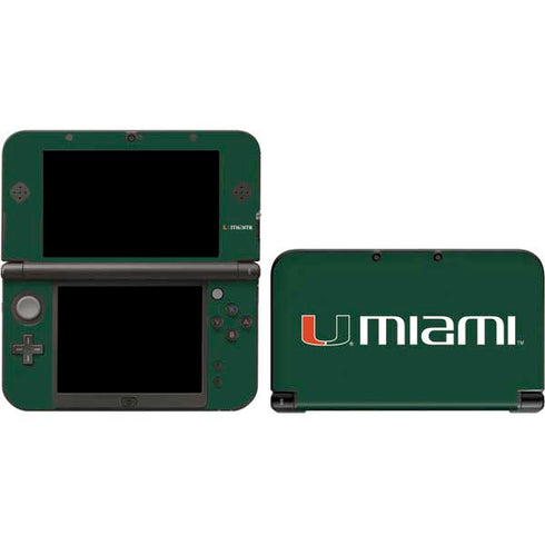 University of Miami Horizontal Mark on Green 3DS XL 2015 Skin