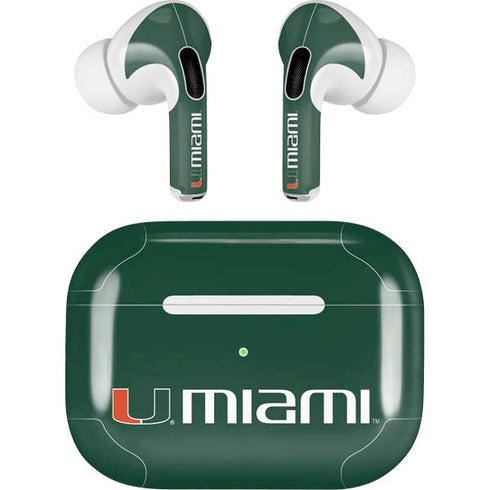 University of Miami Horizontal Mark on Green AirPods Pro 2nd Gen Skin