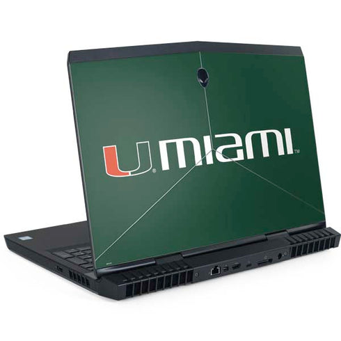 University of Miami Horizontal Mark on Green Dell Alienware Skin