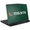 University of Miami Horizontal Mark on Green Dell Alienware Skin
