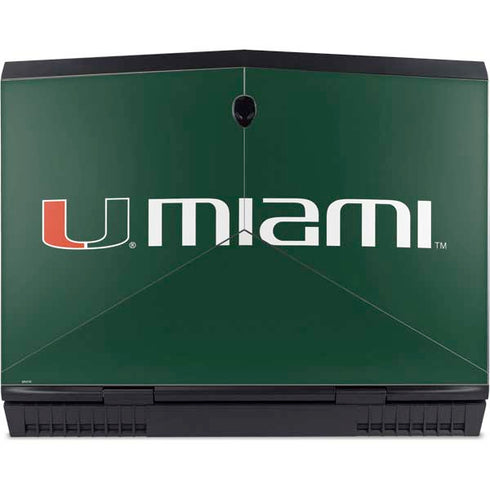 University of Miami Horizontal Mark on Green Dell Alienware Skin